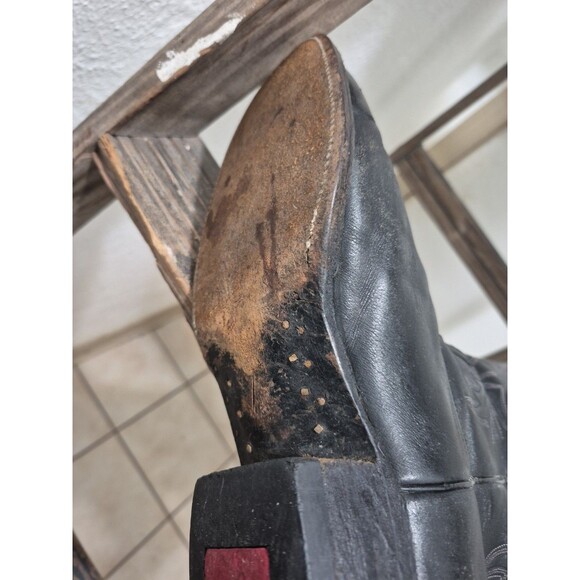 JUSTIN  Black Classic Western Cowboy Boots Mens 10.5D Rodeo